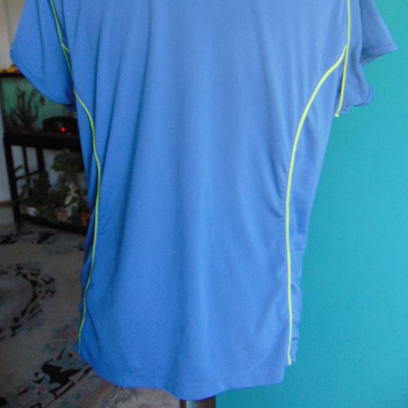 Women's Wilson Hyper Tek System Polo Shirt Short Sleeve Blue 1/4 Zip Top XL - Picture 5 of 9